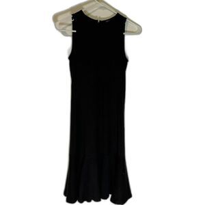 Polo Ralph Lauren Elegant Dressy Little Black Sleeveless Dress Ruffle Hemline XS